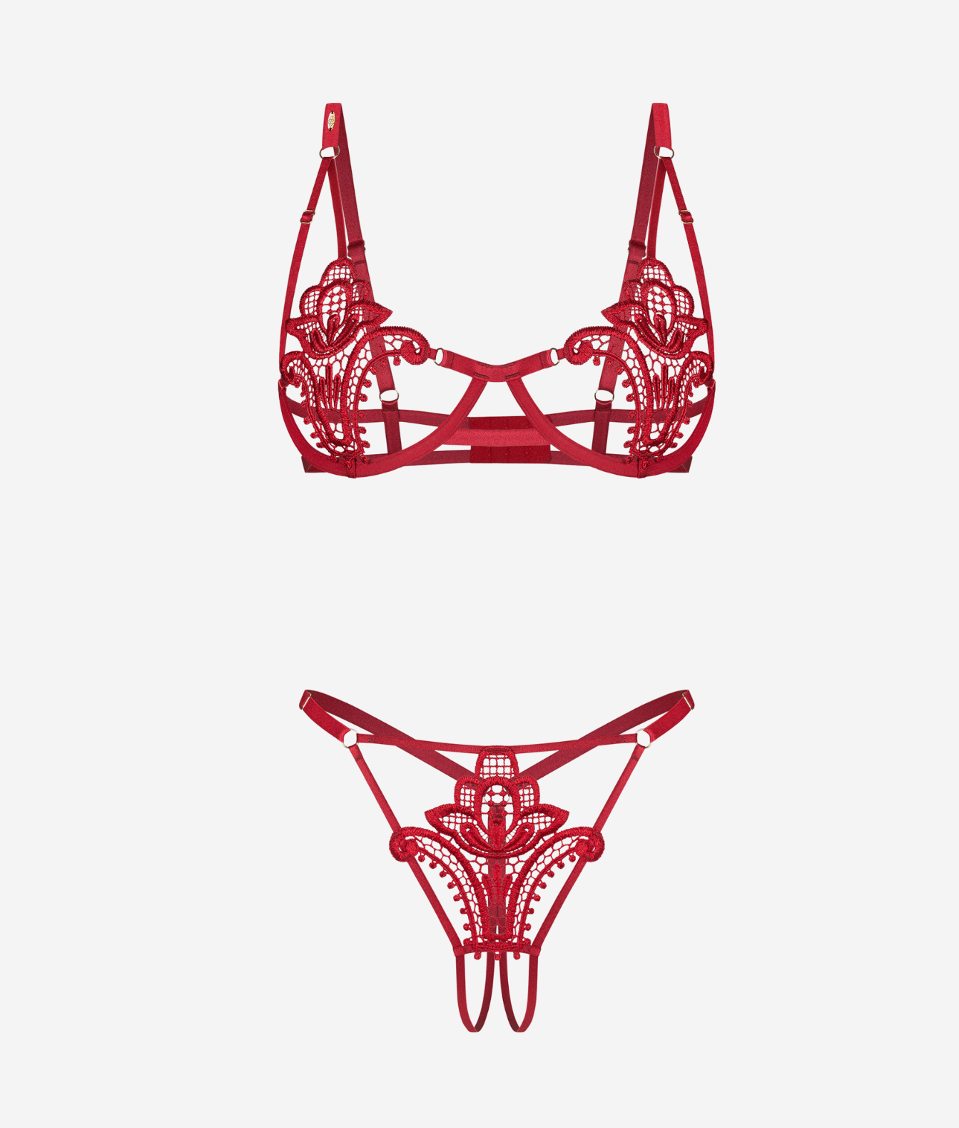 Obsessive Luise Sublim Red komplet 2-częściowy otwarty