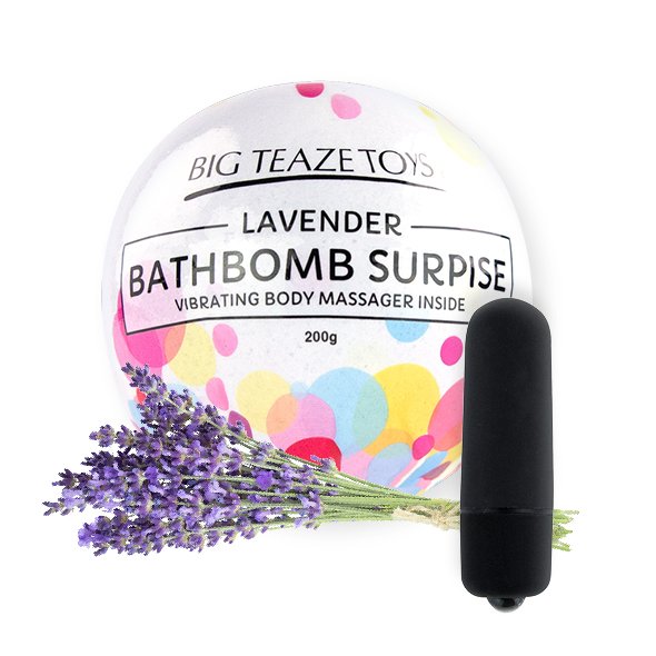 Big Teaze Toys Bath Bomb Surprise Lavender Sól do kąpieli z miniwibratorem