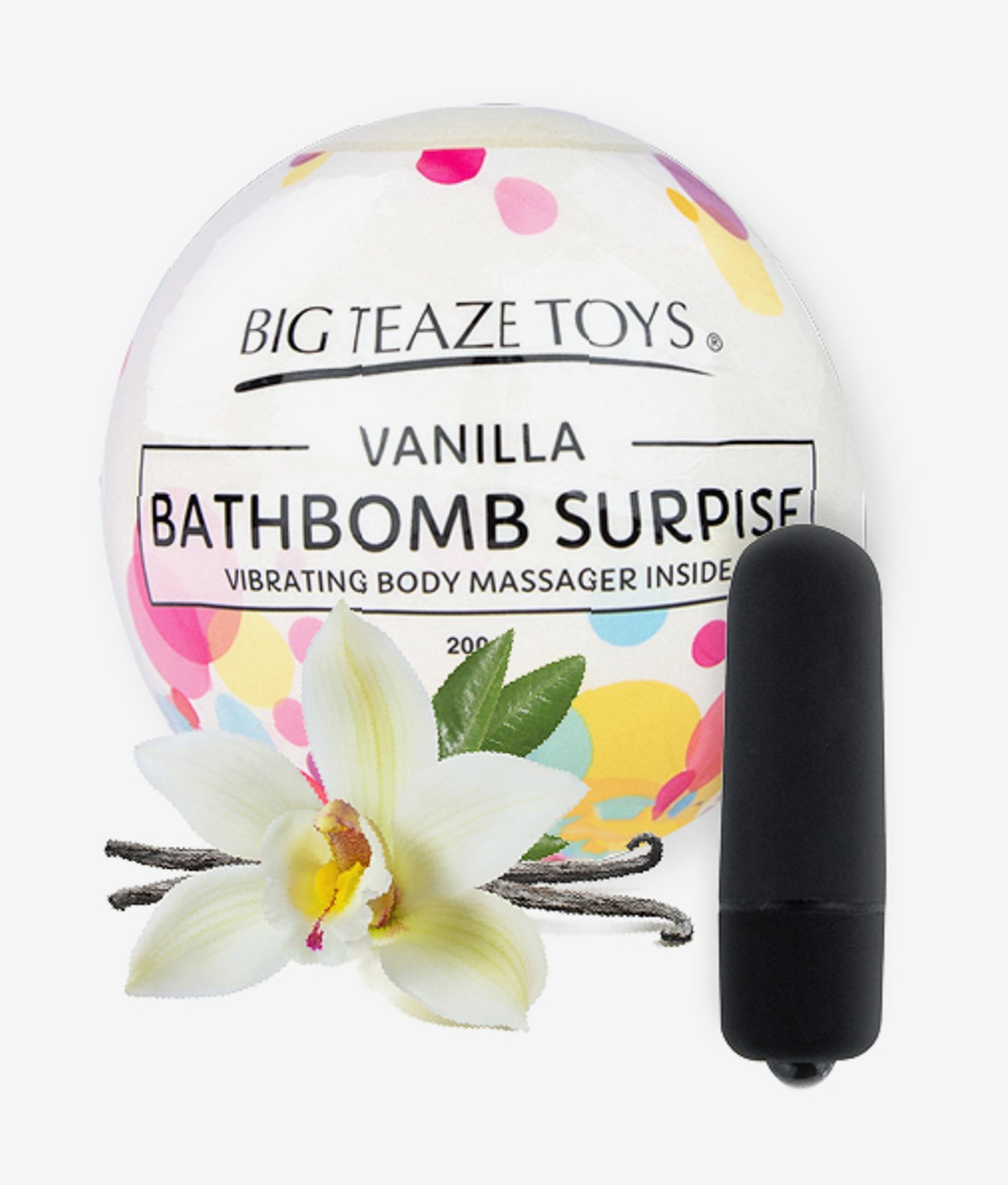 Big Teaze Toys Bath Bomb Surprise Vanilla Sól do kąpieli z miniwibratorem