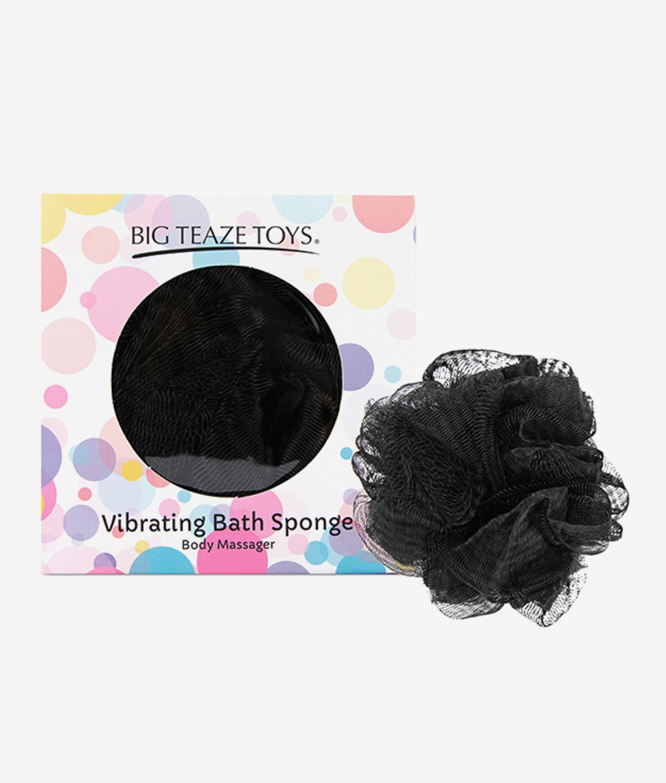 Big Teaze Toys Bath Sponge Vibrating Black Wibrująca gąbka do kąpieli Czarny