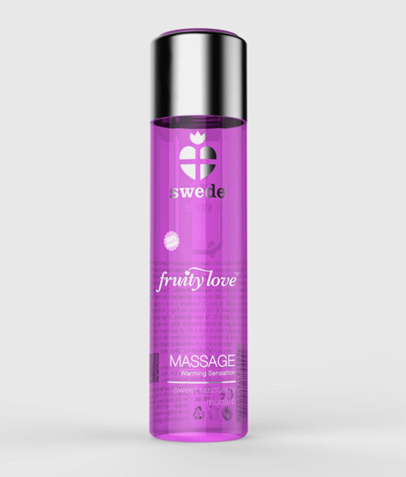 Swede Fruity Love Massage Sweet Raspberry Rhubarb 120 ml rozgrzewający olejek do masażu