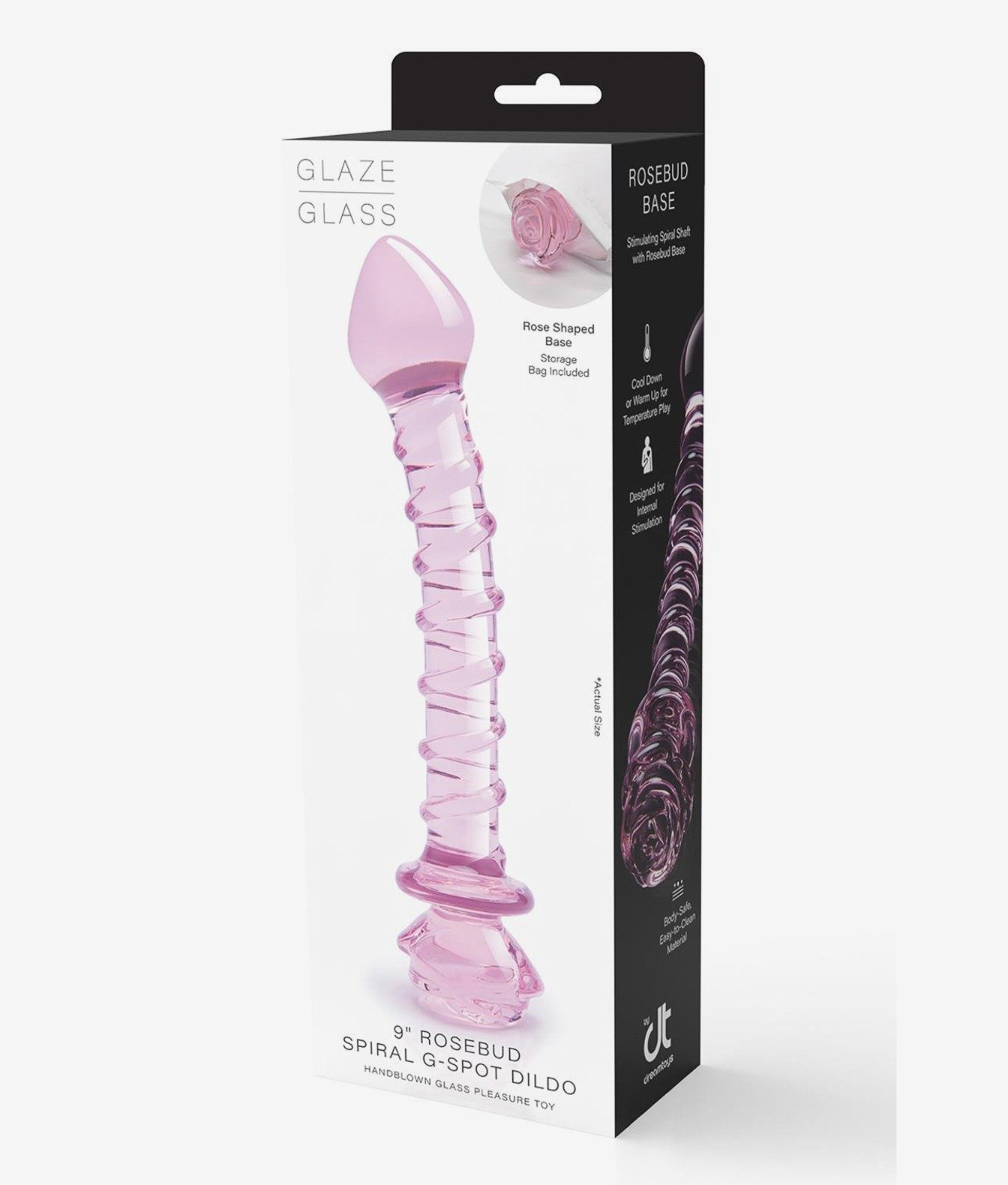 Dreamtoys Glaze Glass Rosebud Spiral szklany masażer