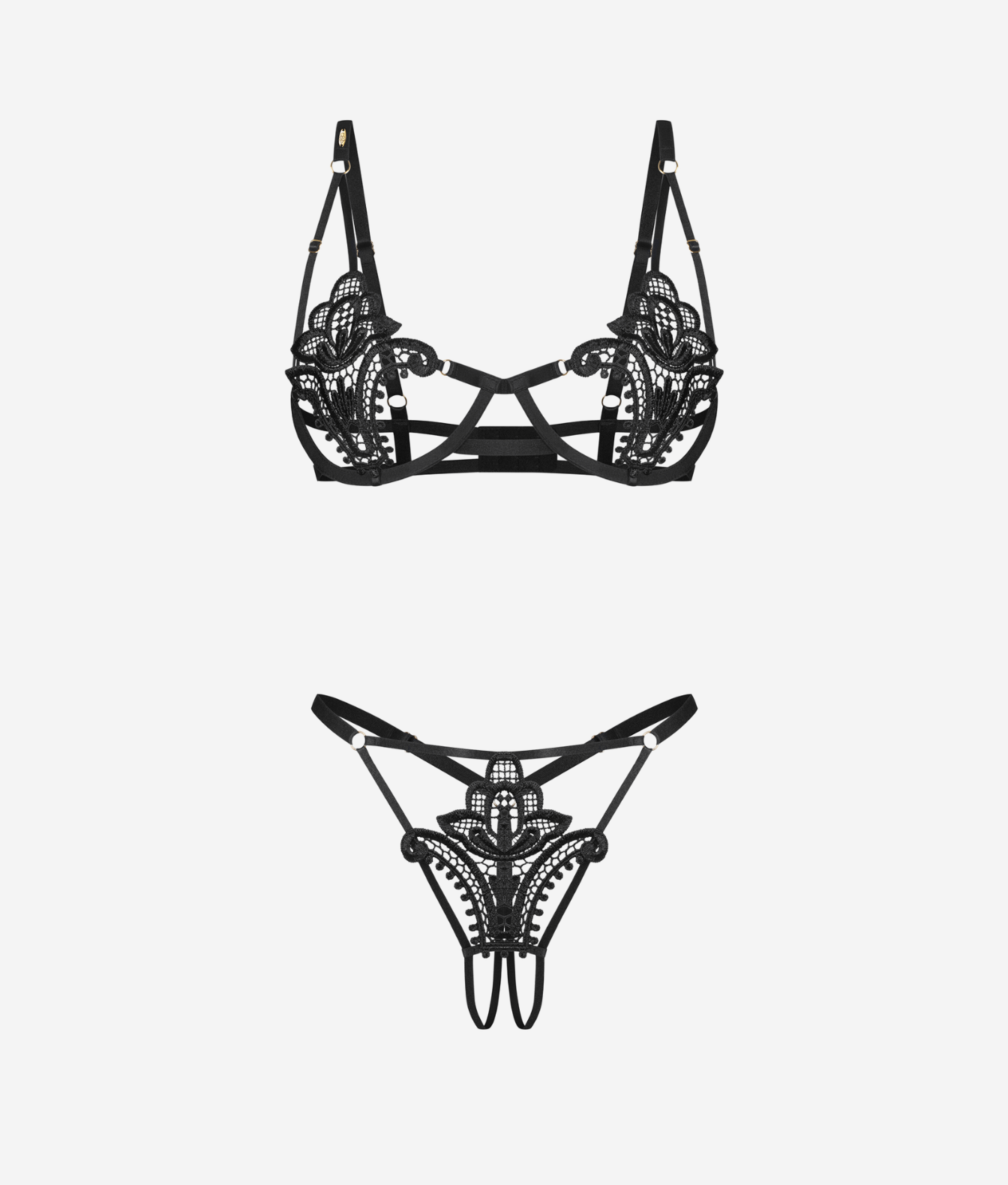 Obsessive Luise Sublim Black komplet 2-częściowy otwarty