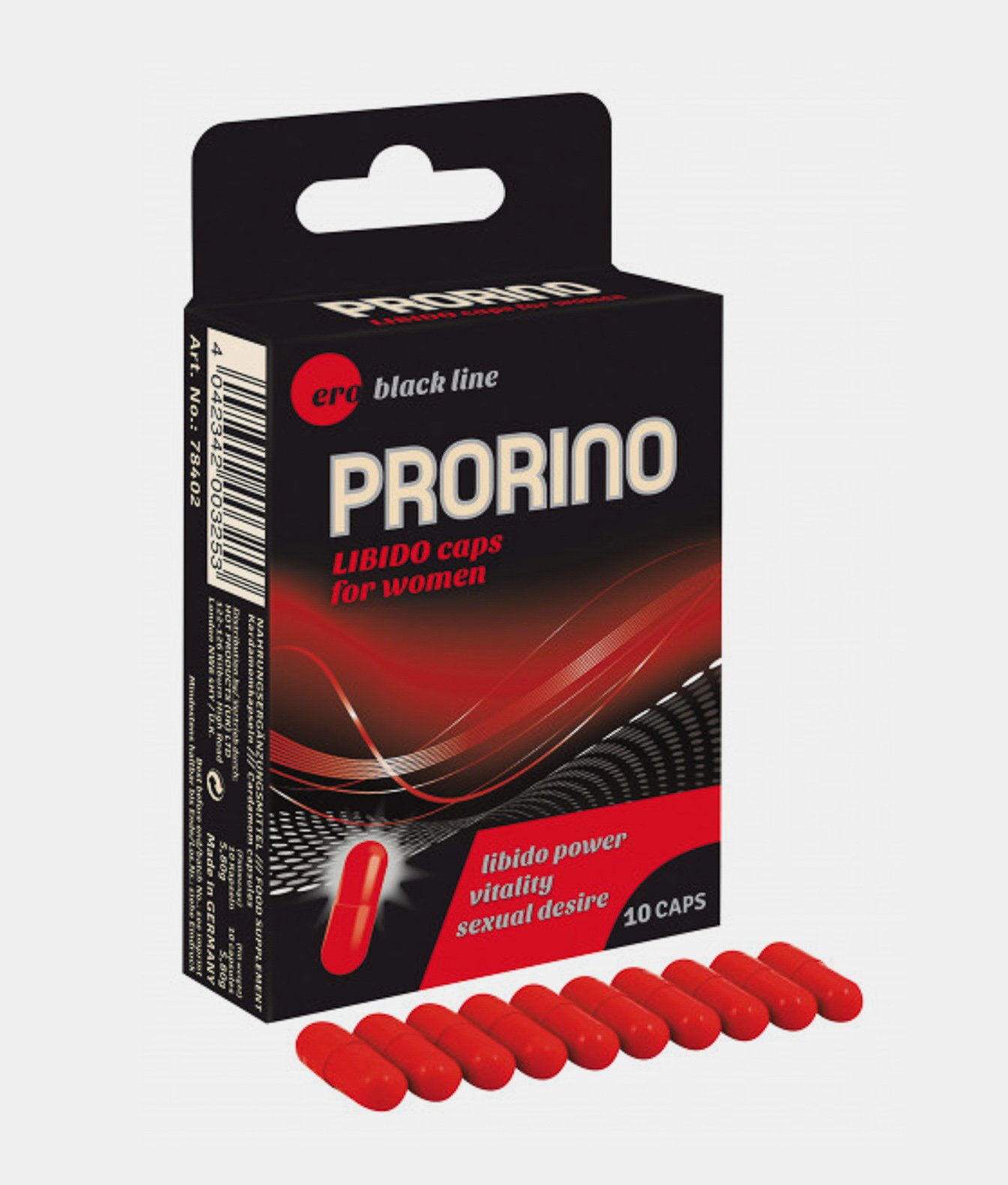 HOT Prorino Women Black Line Libido Caps 10 szt środek zwiększający libido