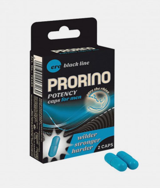 HOT Prorino Men Black Line Potency Caps 2 szt środek zwiększający libido