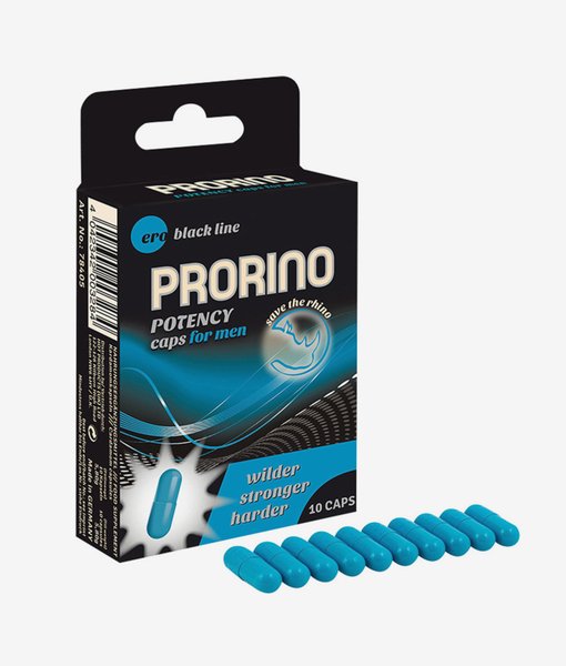 HOT Prorino Men Black Line Potency Caps 10 szt środek zwiększający libido