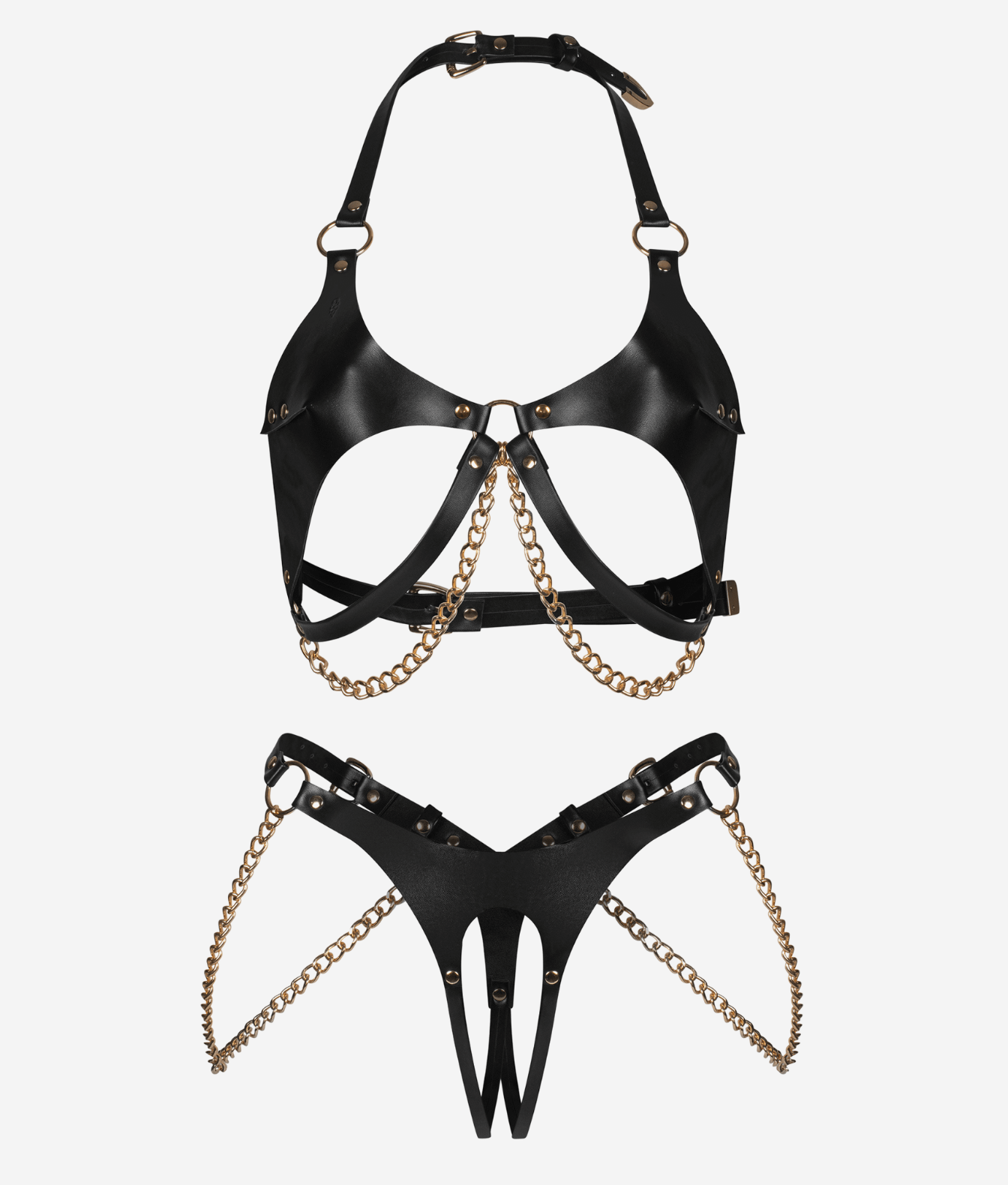 Obsessive Anyya Black komplet 2-częściowy otwarty S/M/L