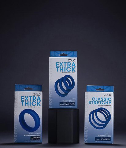 Zolo extra thick silicone cock ring 3 pk pierścień na penisa