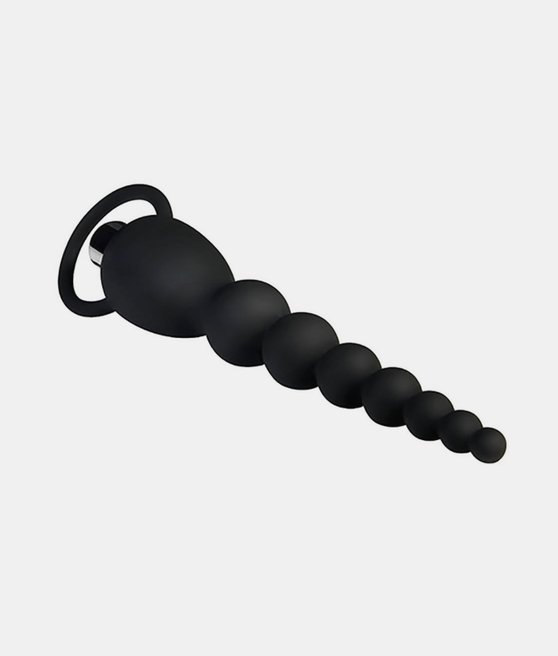 Adam & Eve vibrating silicone anal beads black wibrator analny