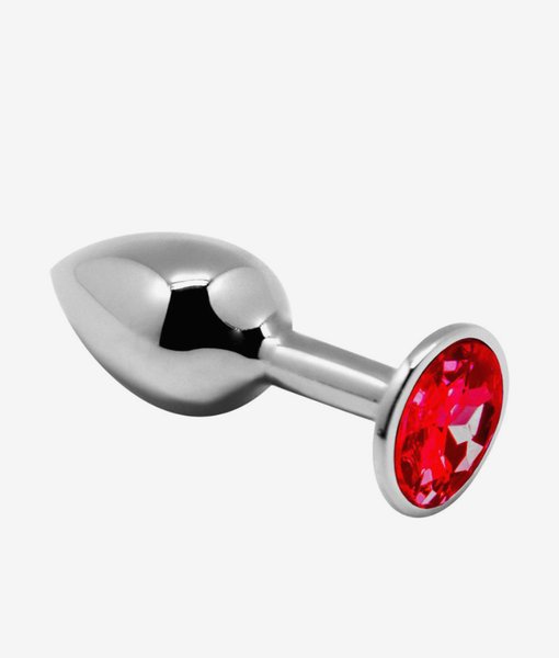 Alive korek analny aluminiowy M czerwony kryształek