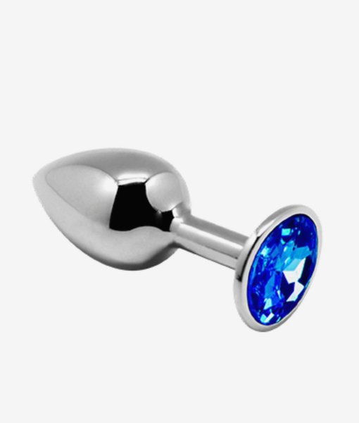 Alive korek analny aluminiowy M niebieski kryształek