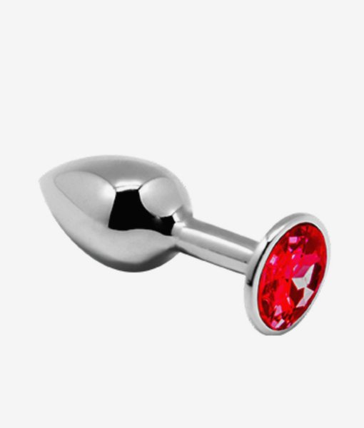 Alive korek analny aluminiowy S czerwony kryształek