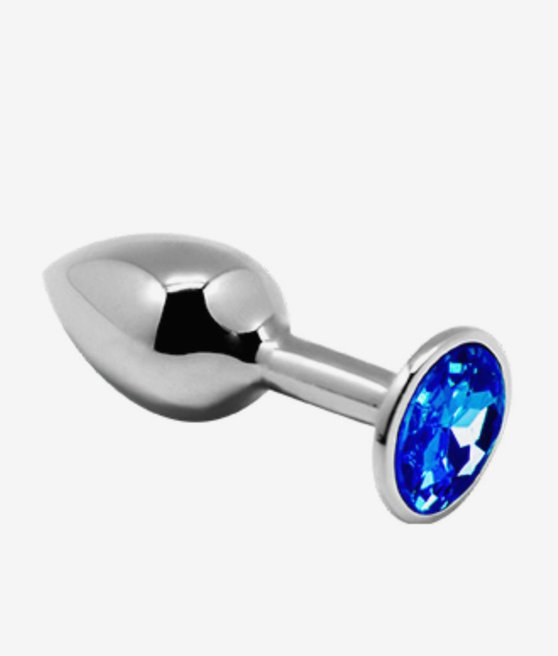 Alive korek analny aluminiowy S niebieski kryształek