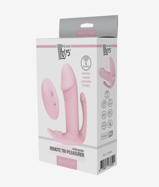 Dream Toys vibes of love remote tri-pleasurer pink wibrator króliczek
