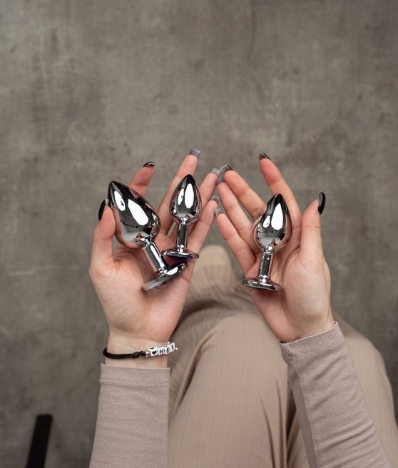 Alive zestaw korków analnych z kryształkiem aluminium