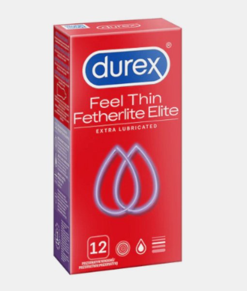 Durex Feel Thin Fetherlite Elite cienkie prezerwatywy dodatkowo nawilżane