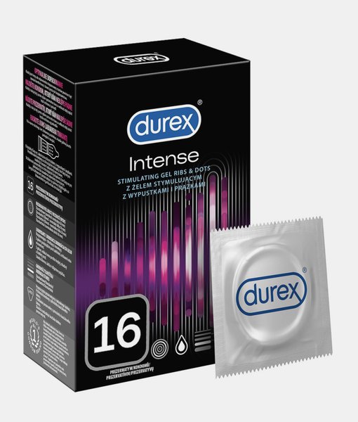 Durex Intense prezerwatywy prążkowane z żelem stymulującym