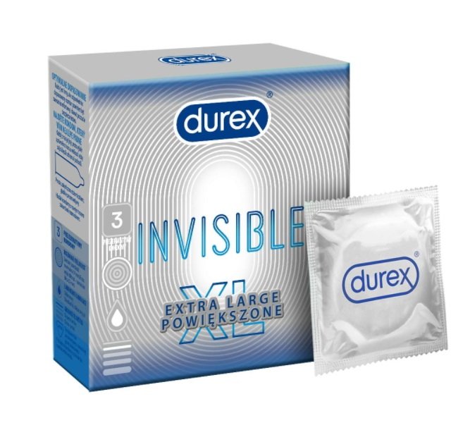 Durex Invisible XL super cienkie prezerwatywy lateksowe
