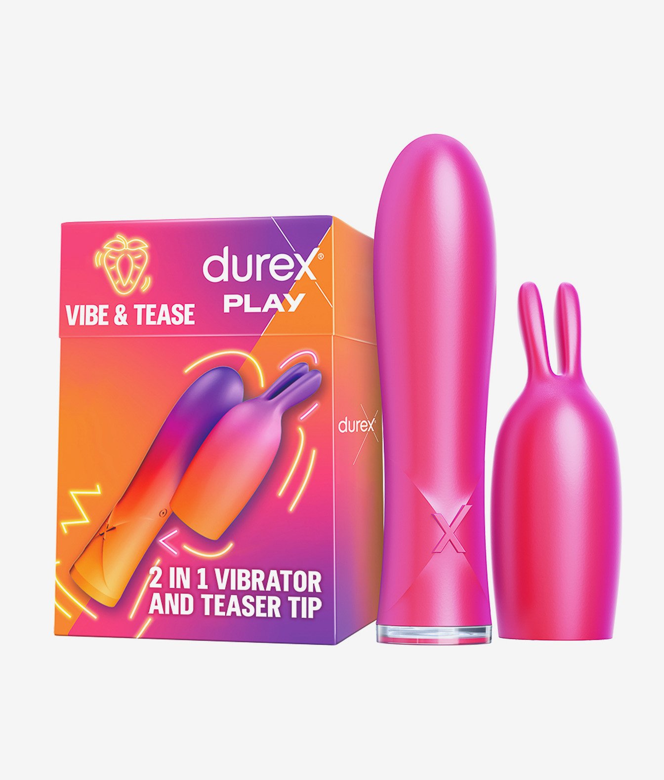 Durex Play Vibe & Tease 2w1 wibrator i końcówka stymulująca