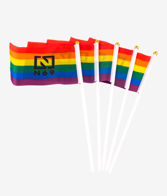 N69 flaga LGBT tęcza mała do ręki