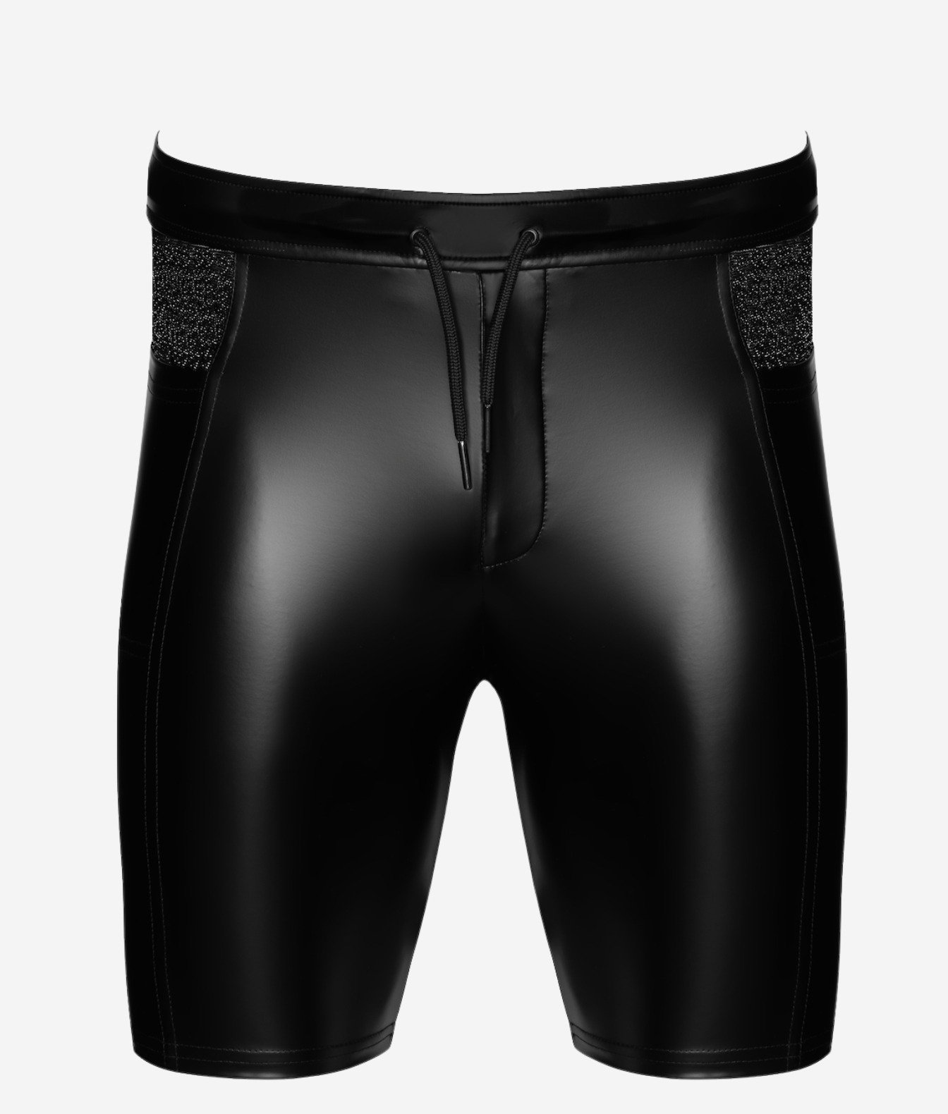 Noir Handmade Onyx Hybrid Biker Shorts z materiału powerwetlook i siateczki