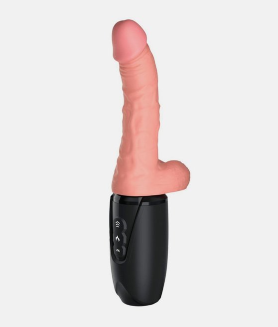 King Cock 6.5“ Thrusting Cock with Balls Wibrujące dildo