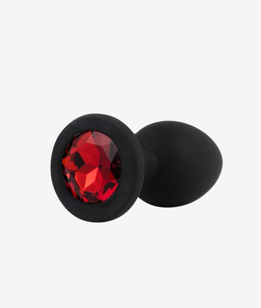 N69 korek analny silikonowy S czerwony kryształek