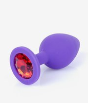 Boss of Toys korek analny z kryształkiem Purple Silikon plug Medium thumbnail