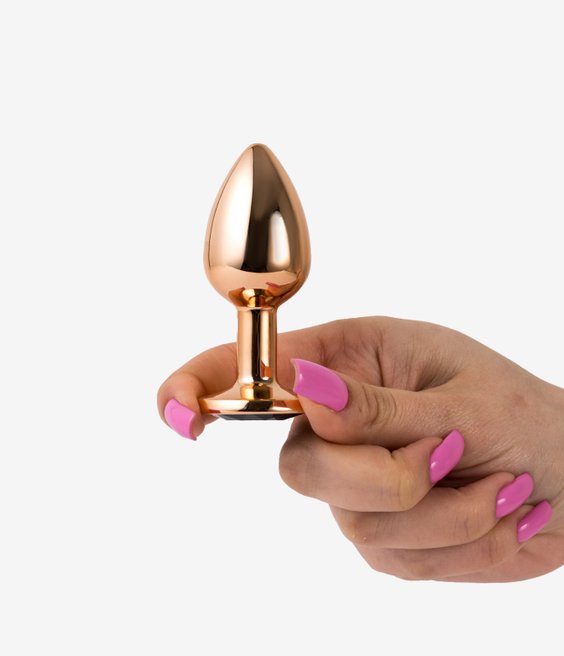 N69 korek aluminiowy rose gold S biały kryształek