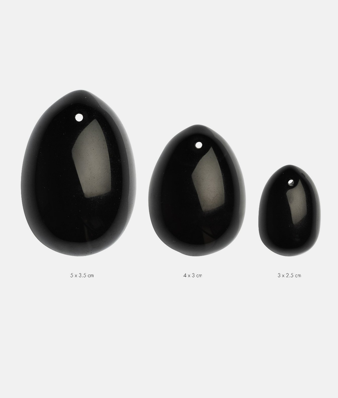 La gemmes Yoni egg obsidian black zestaw kulek