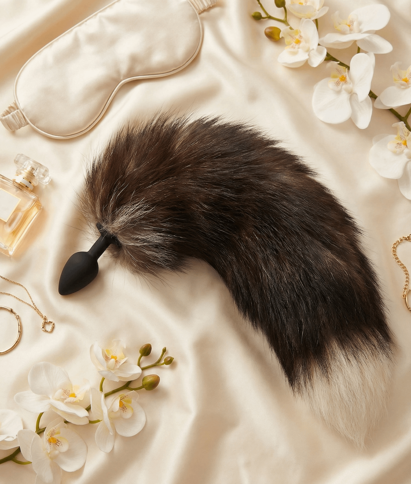 Mr. & Mrs. Duży sztuczny ogon dekoracyjny deluxe szary