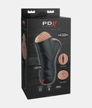 PDX Elite Double Penetration Vibrating Stroker masturbator do podwójnej penteracji z wibracjami thumbnail