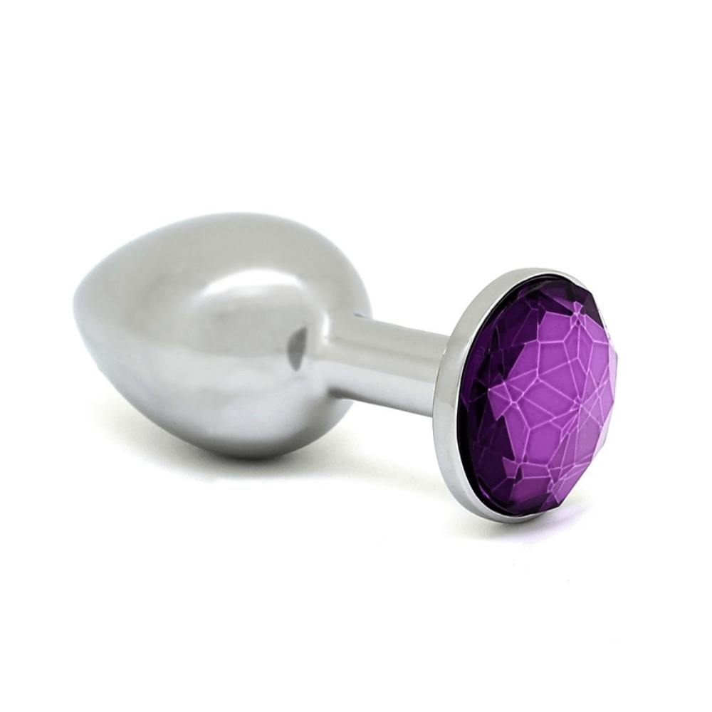 Rimba korek analny stalowy z owalnym kryształkiem 