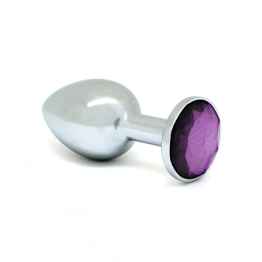 Rimba korek analny stalowy z owalnym kryształkiem 