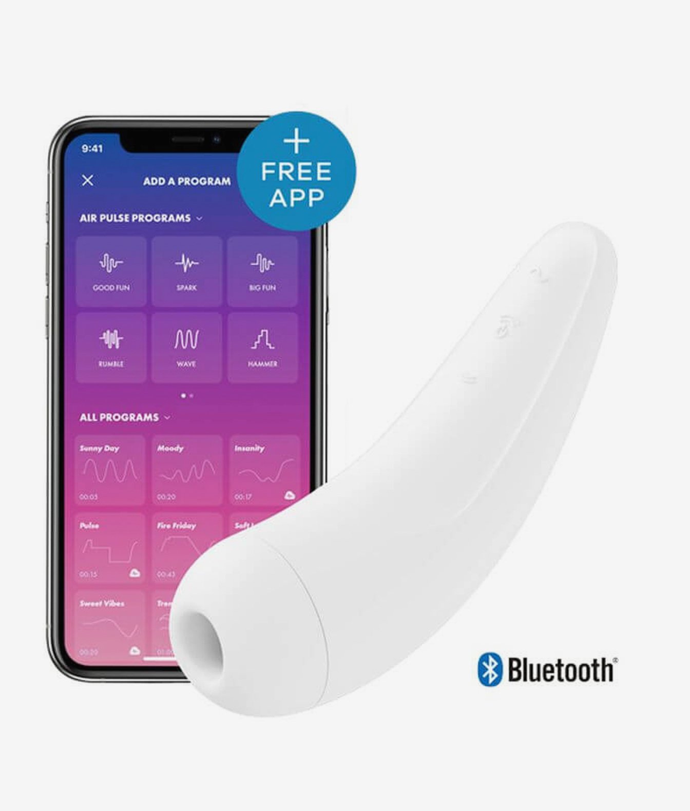 Satisfyer Curvy 2+ bezdotykowy stymulator łechtaczki sterowany aplikacją