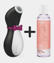 Satisfyer zestaw Penguin bezdotykowy masażer + Gentle lubrykant wodny thumbnail