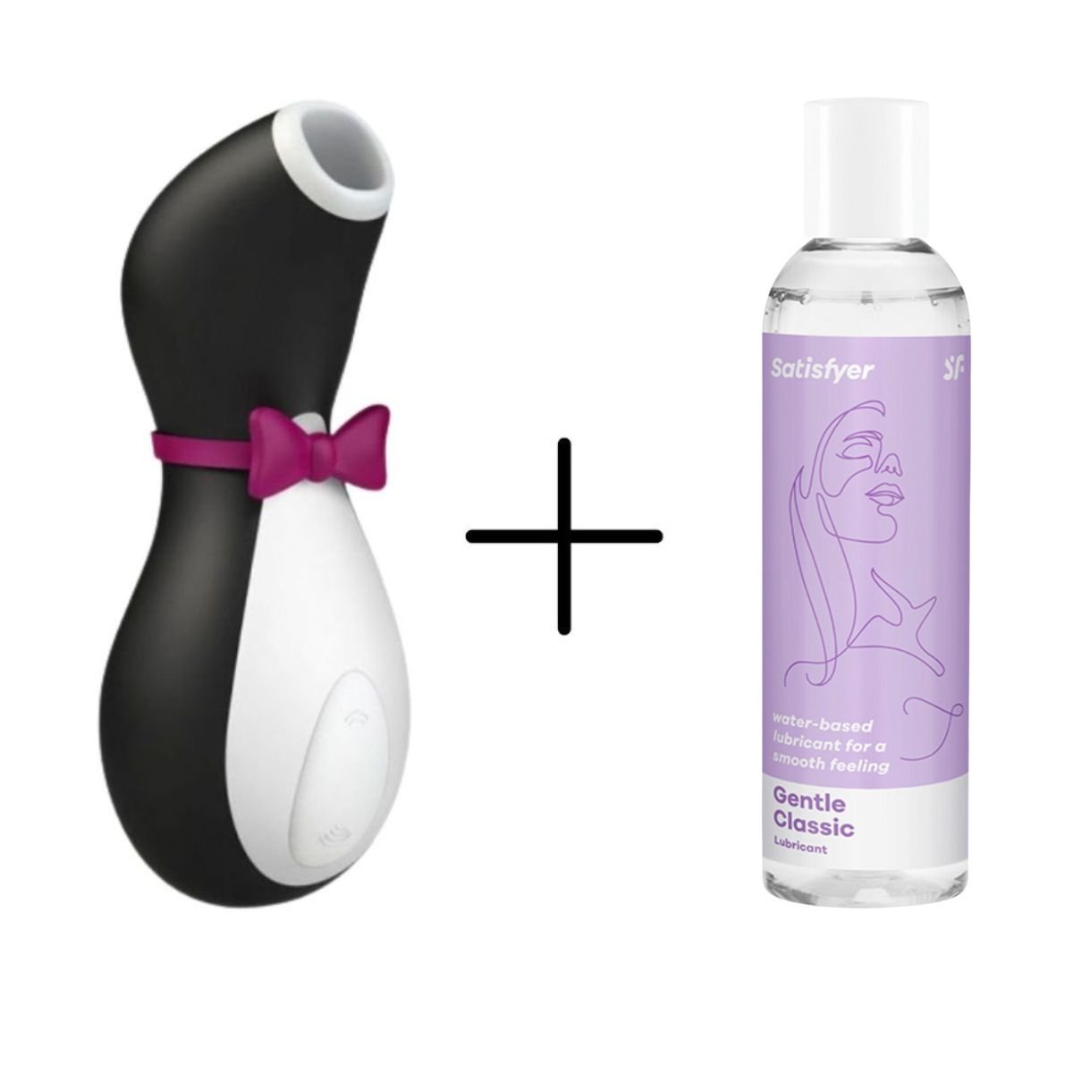 Satisfyer zestaw Penguin bezdotykowy masażer + Women Gentle Classic lubrykant wodny 