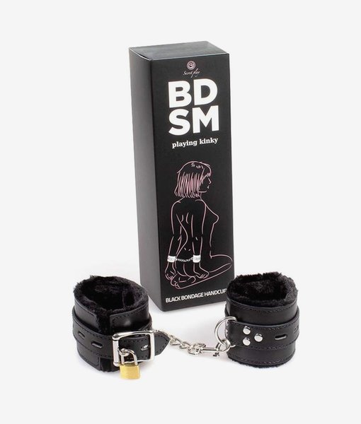 Secret Play BDSM Black Bondage Handcuffs kajdanki