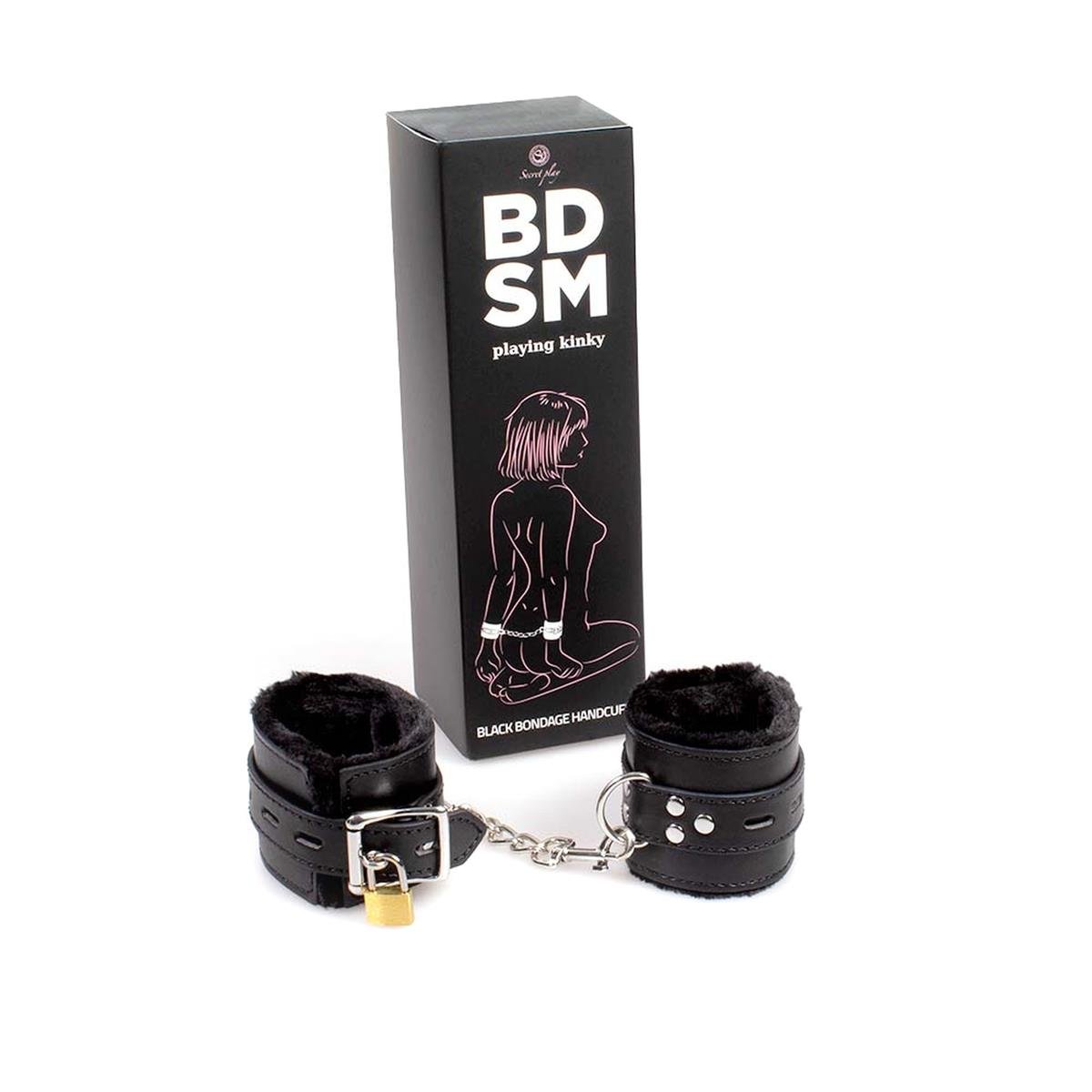 Secret Play BDSM Black Bondage Handcuffs kajdanki