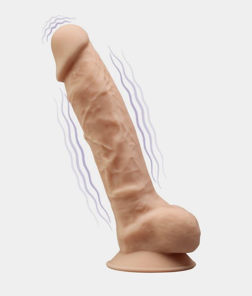 SilexD dildo z przyssawką z wibracjami 20 cm 4 cm średnica