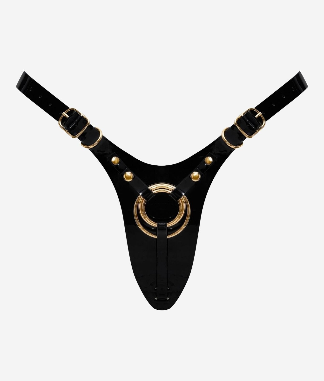 Strap-on-me Leatherette Harness Fabulous black glossy