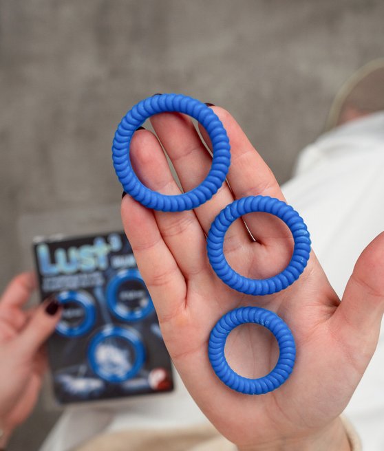 You2Toys Lust 3 Cock Rings blue pierścienie erekcyjne