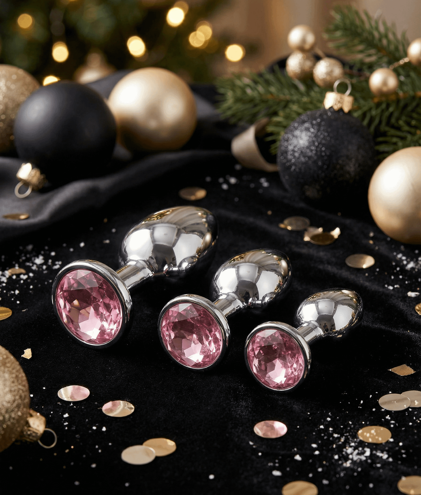 N69 zestaw z kryształkiem różowym