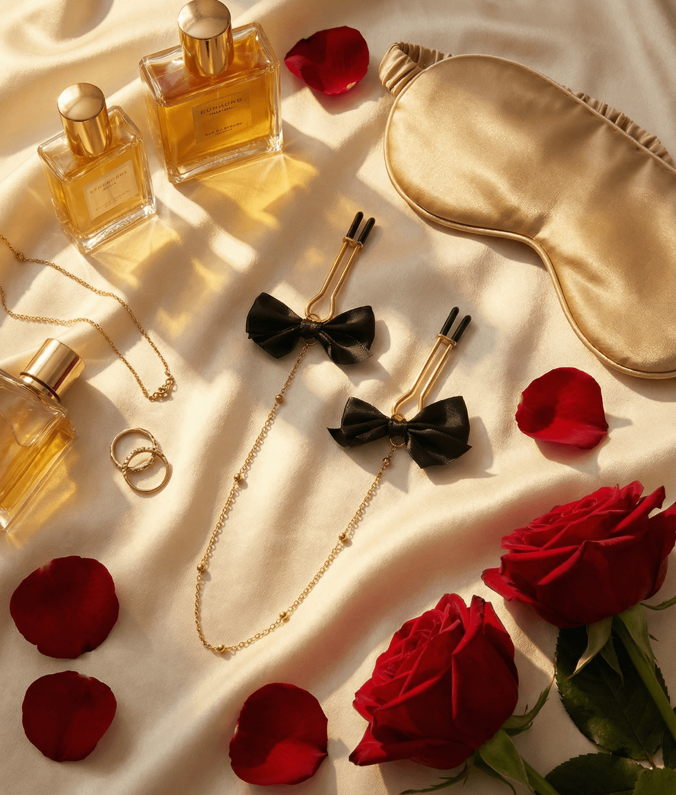 Mr. & Mrs. Ozdobne nasutniki z kokardką złote