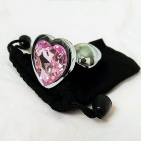 Boss of Toys korek analny z kryształkiem Silver Heart plug