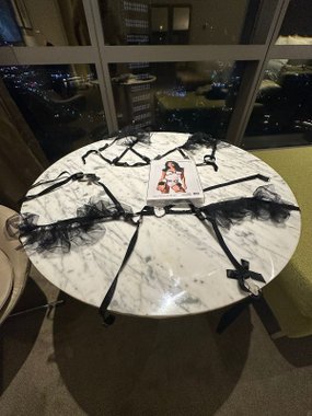 NAKAI Seraphine czarny komplet z tiulowymi detalami