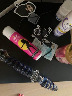 Gläs mr. Swirly Double Ended szklane dildo i korek analny