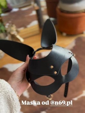 Mr. & Mrs. Maska królicza z długimi uszami czarna