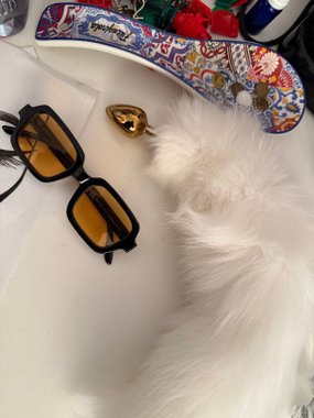 N69 ozdoba kostiumowa ogon dekoracyjny biały premium