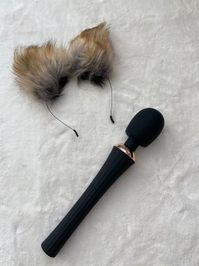 N69 opaska futrzana z uszami kostiumowa brązowa